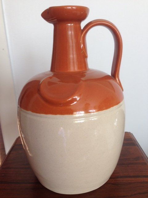 Vintage YE MONKS WHISKY FLAGON av DONALD FISHER EDINBURGH,