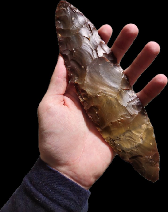 Danish Neolithic flint dagger 21,5 CM