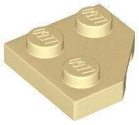 Tan Wedge Plate 2 x 2 Cut Corner - LEGO - 26601