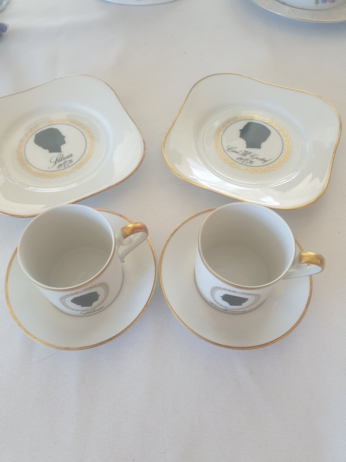 Two sets of porcelaine for Wedding of King Carl XVI Gustaf of Sweden and Silvia