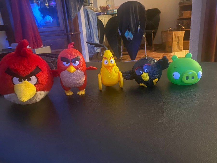 6 Stycken Angry Birds Paket Leksaker o Angry birds kudde är 35cm lång