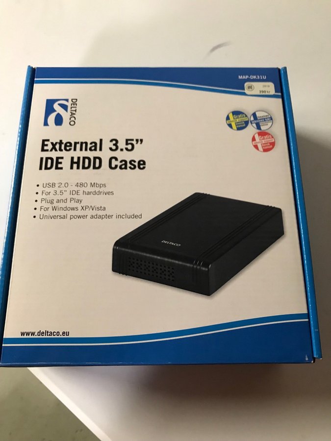 Deltaco Extern 3.5'' IDE HDD-hölje