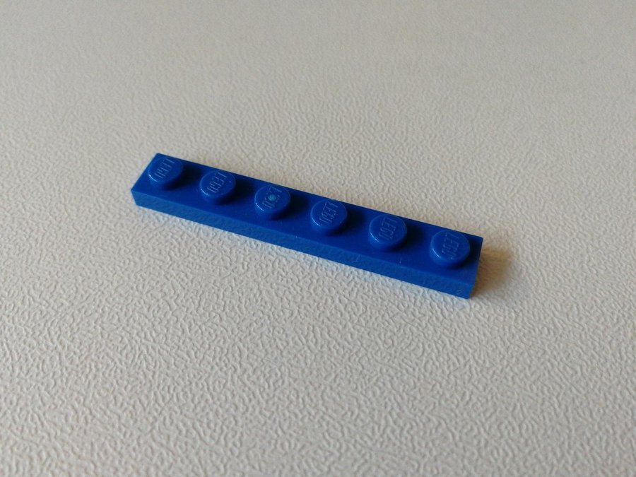 Lego - plate - platt - bas - 1x6 - part 3666 - blå