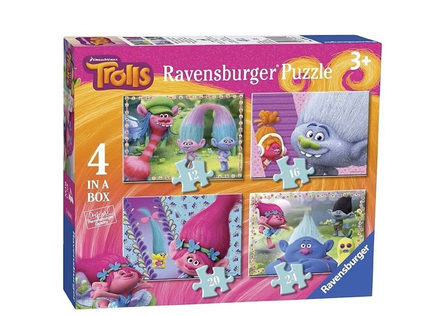 Trolls Ravensburger Pussel 4 i 1 - nytt i förp