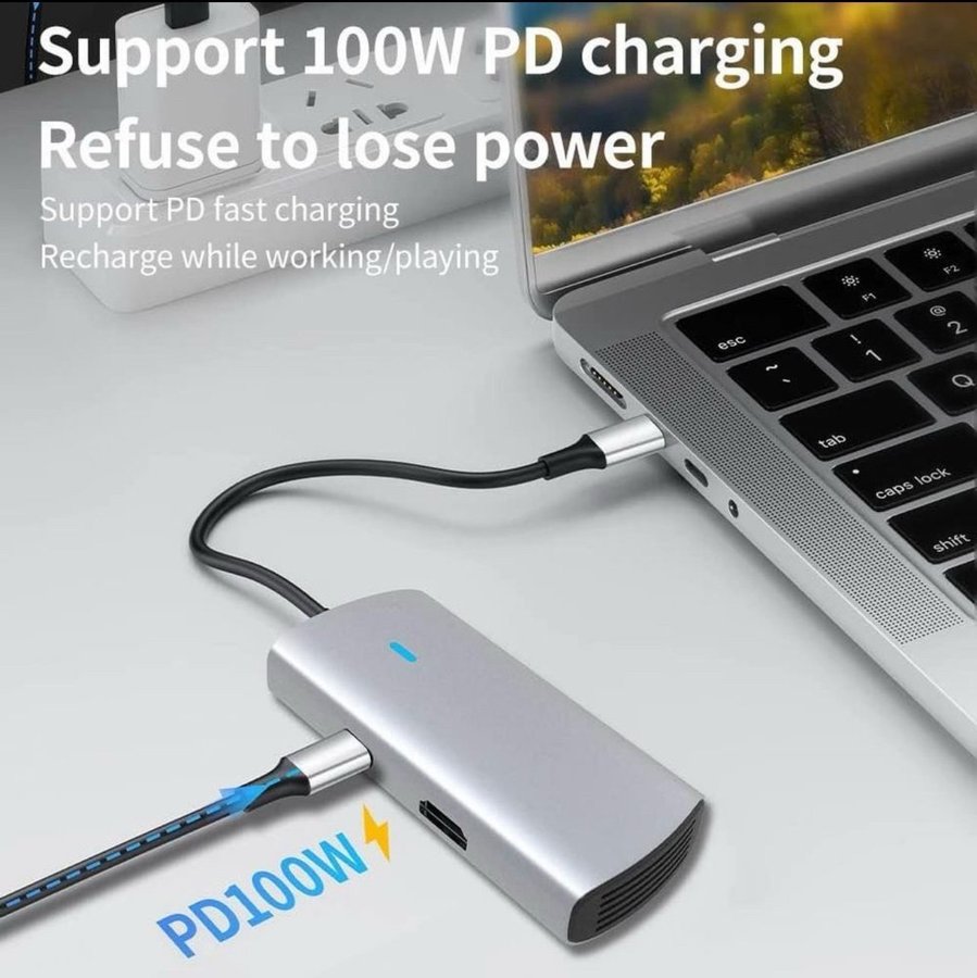 5-i-1 USB 3.0 Hub med HDMI och PD 100W