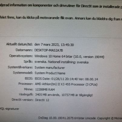 AMD Athlon ll x3, 12gb, 930GB