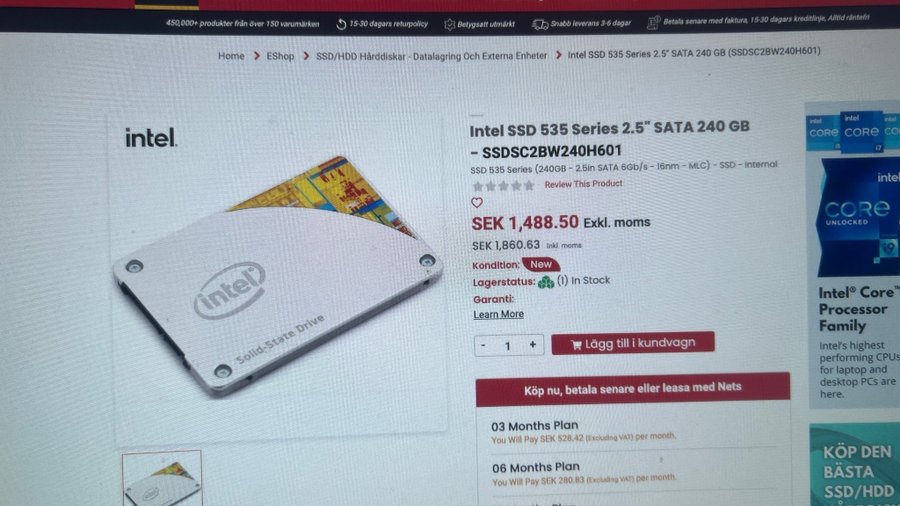 Intel SSD 530 Series 2.5" SATA 240 GB