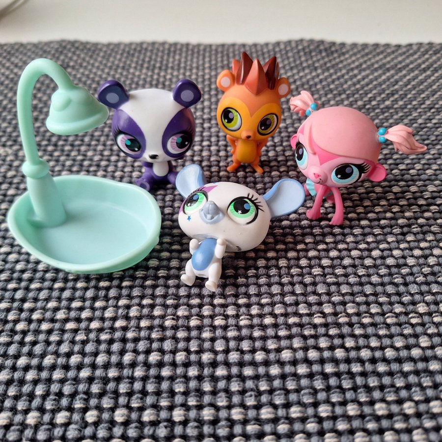 Littlest Pet Shop - 4 figurer + dusch