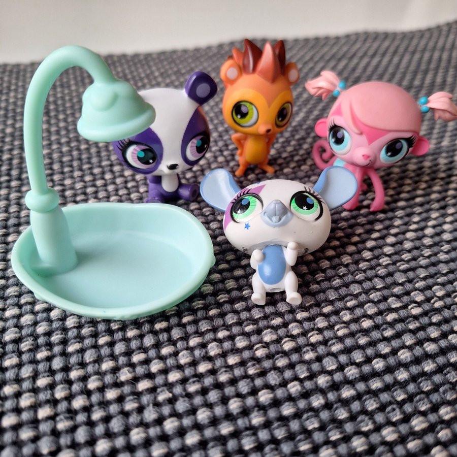 Littlest Pet Shop - 4 figurer + dusch