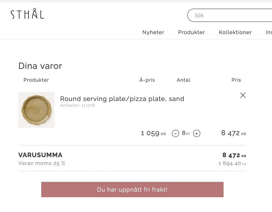 HALVA PRISET 8 Stycken HELT NYA STHÅL Keramik Pizzatallrikar Sand