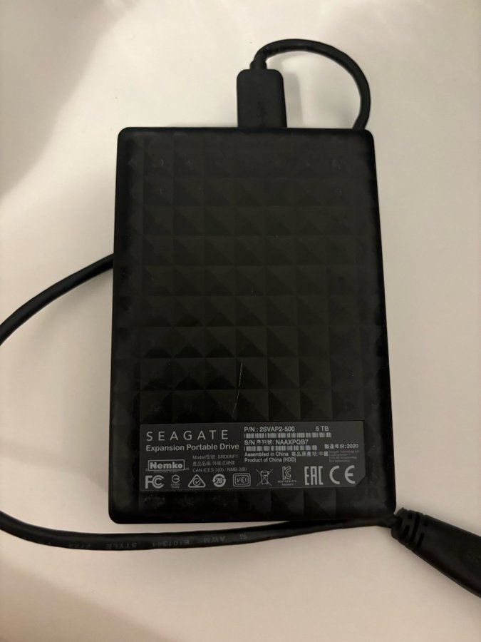 Seagate portabel hårddisk 5 TB