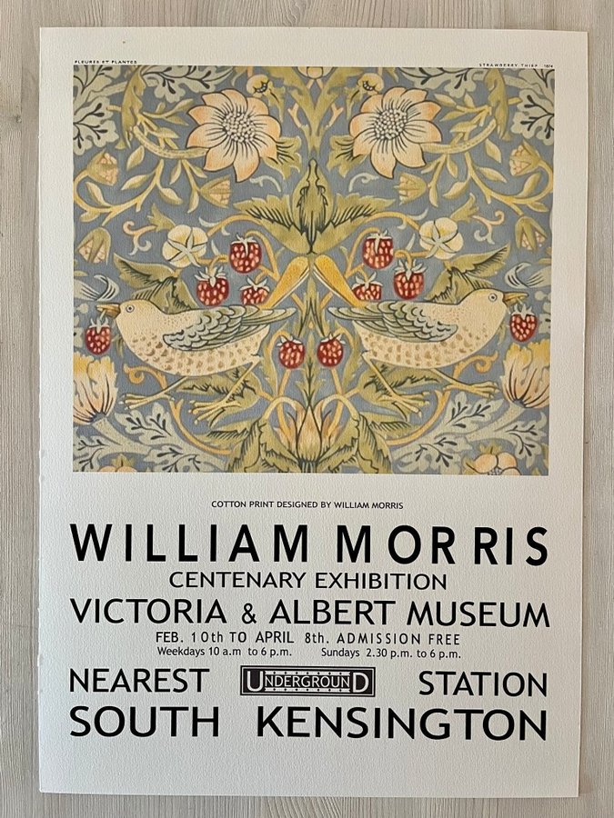 Poster A3 William Morris ”Strawberry thief”