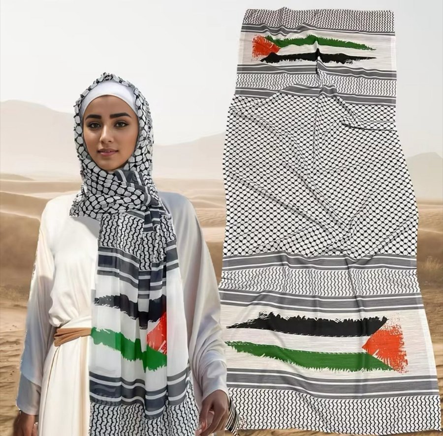 Keffiyeh Palestine Chiffong Hijab Scarf