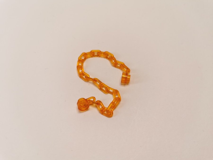 Lego - kedja - 21 länk - ca 12,5 cm - part 30104 - trans orange