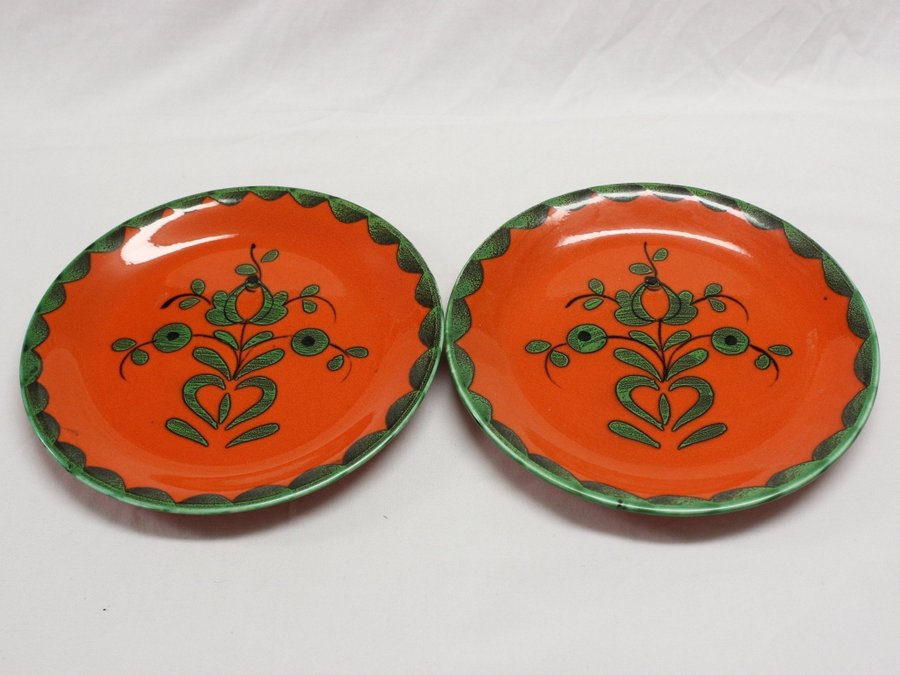 2 Orange Tallrik Tallrikar Villeroy  Boch Gallo Piroschka George Schmider 70tal