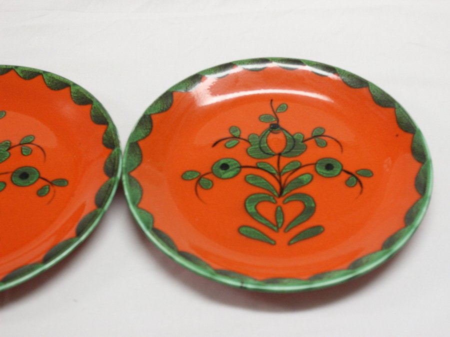 2 Orange Tallrik Tallrikar Villeroy  Boch Gallo Piroschka George Schmider 70tal