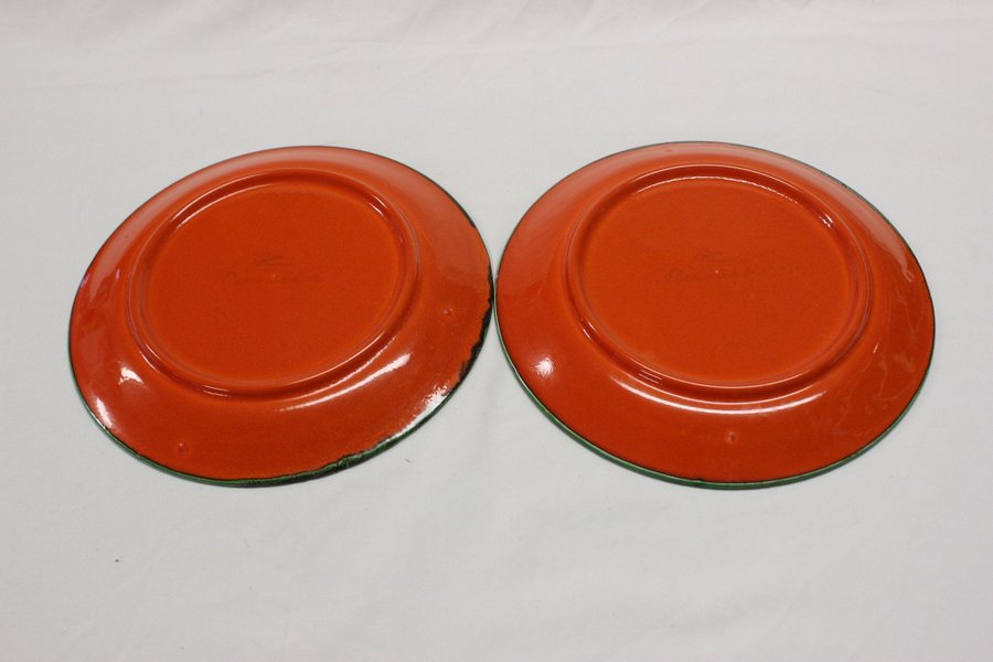 2 Orange Tallrik Tallrikar Villeroy  Boch Gallo Piroschka George Schmider 70tal