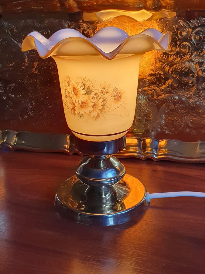 Retro / Vintage: Skomakarlampa / 2 st Lampskärmar glas