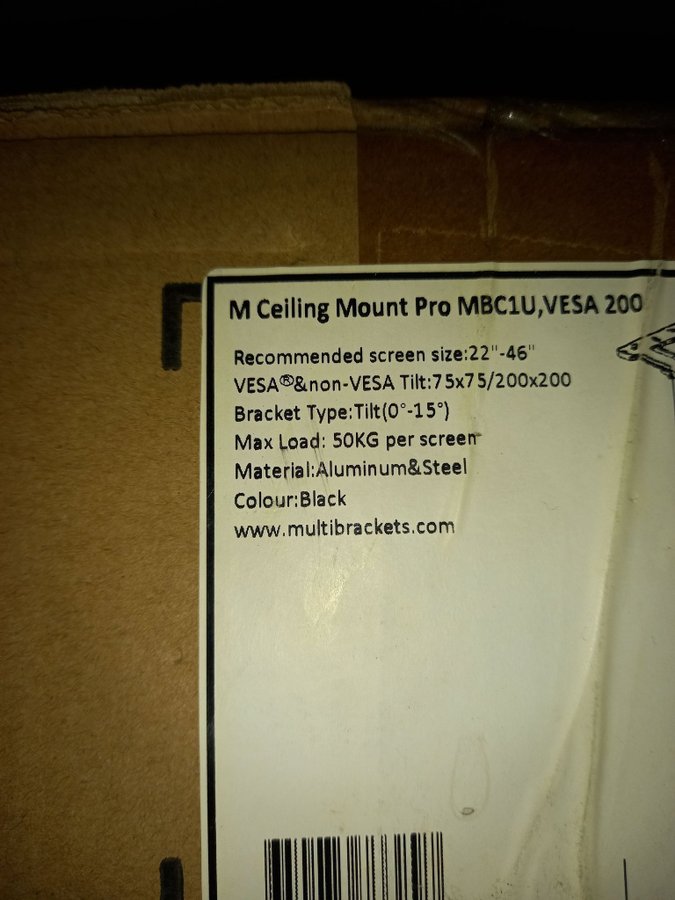 Brand New Multibrackets M Ceiling Mount Pro MBC1U VESA 200