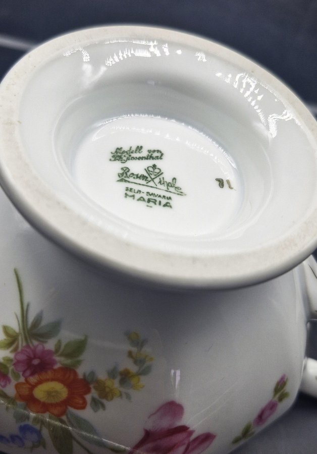 Maria Classic Blommor - Stor sockerskål med lock - Rosenthal - Fint skick