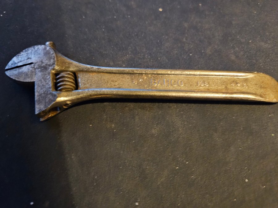 Vintage 6" Bahco 10B Justerbar Nøgle med dækjern