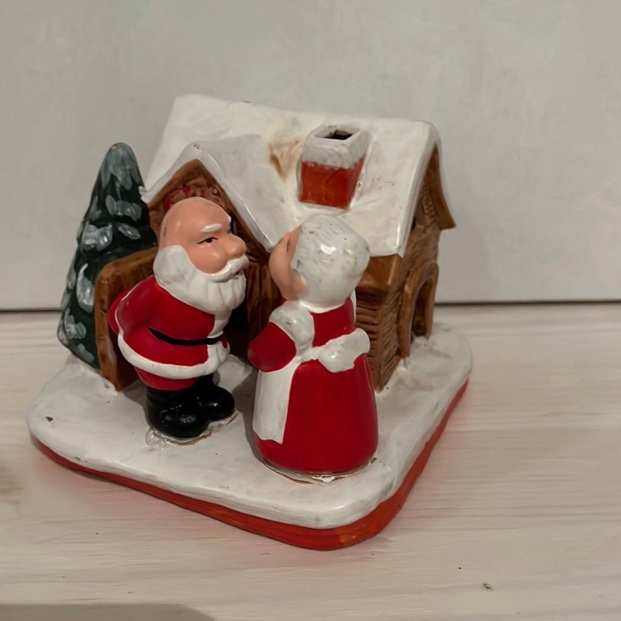 Julfigur i keramik - Tomte och frugan 80'