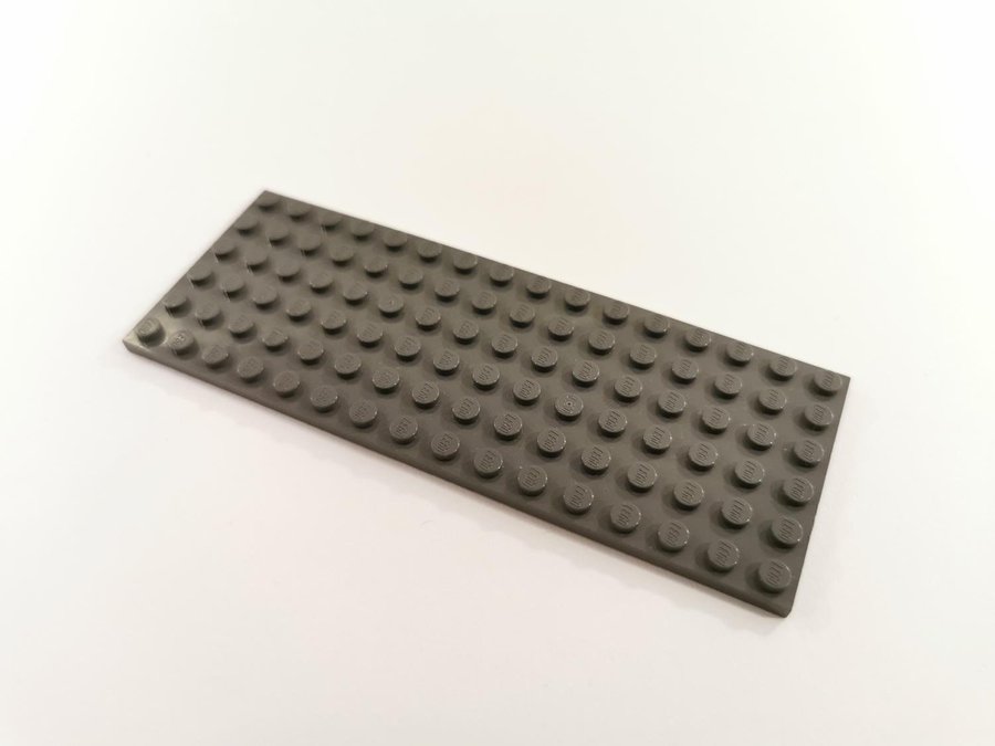 Lego - platta - plate - 6x16 - part 3027 - mörkgrå (bluish)