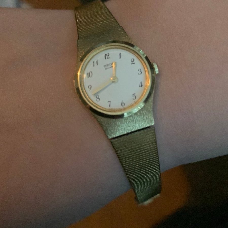 Seiko Quartz Damklocka Guldpläterad