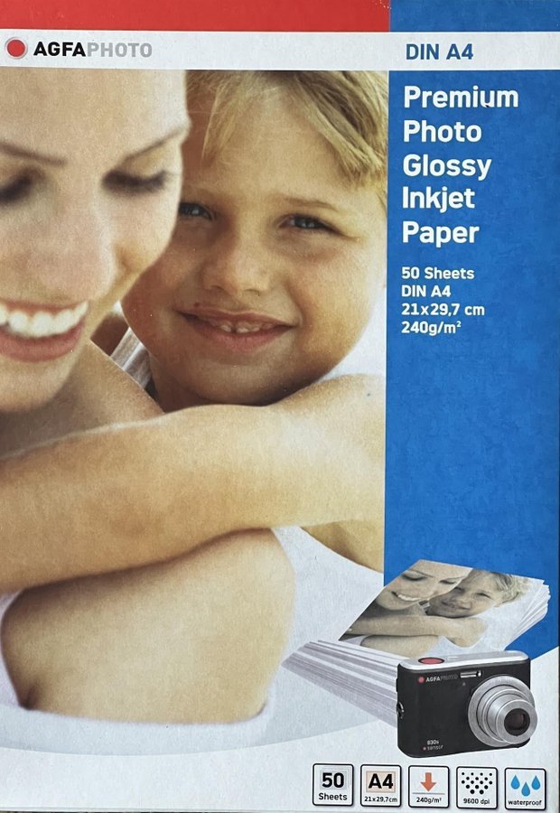 Premium Photo Glossy Inkjet Paper AGFA 240 GSM