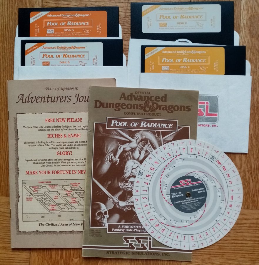 Pool of Radiance (SSI) - Disk ->TESTAD<- Commodore 64 / C64 Spel