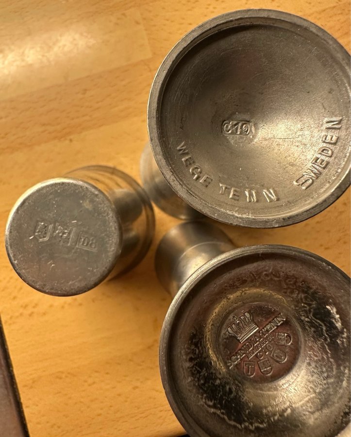 Skurdal Pewter Tennkanna med 3 st tennglas