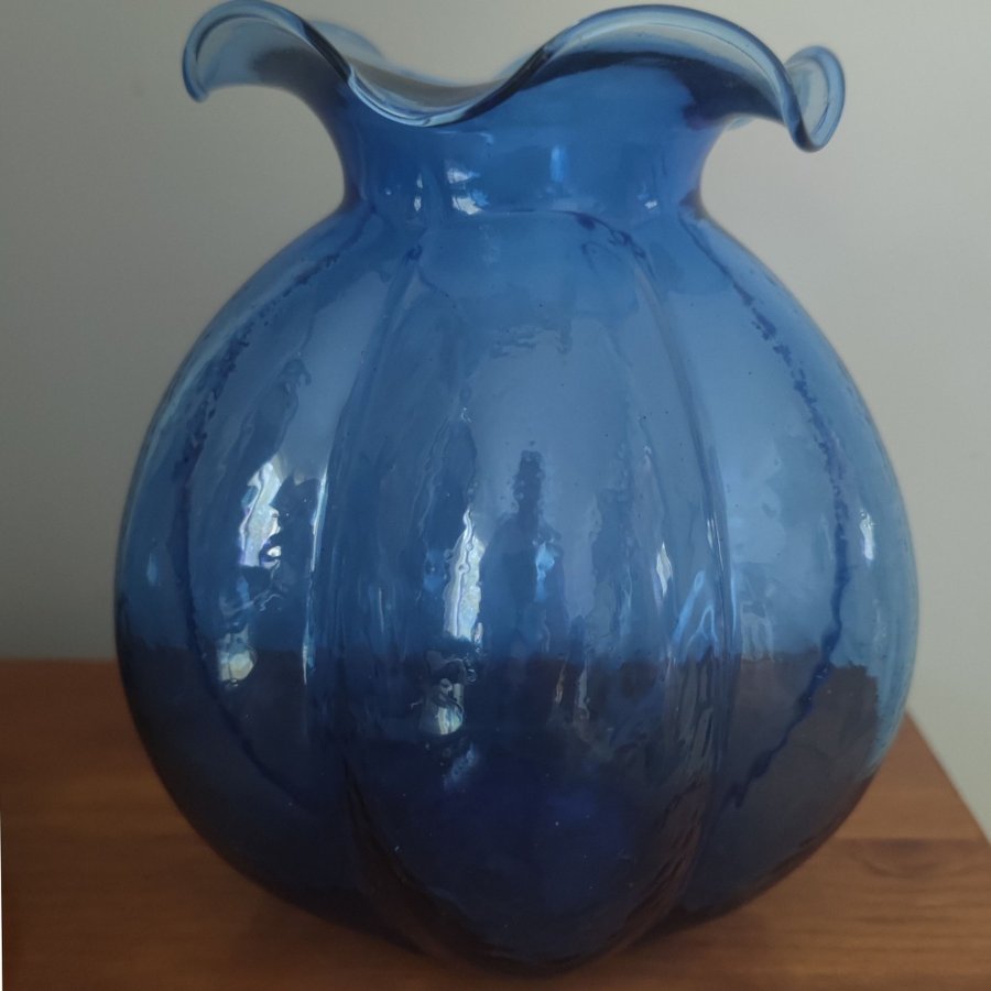 Hazel Atlas USA blåvase 1929-1939