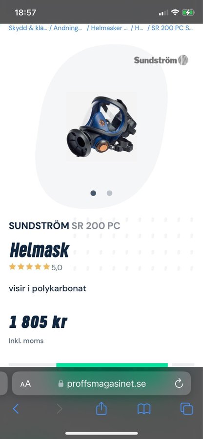 Helmask Sundström SR 200 no 1