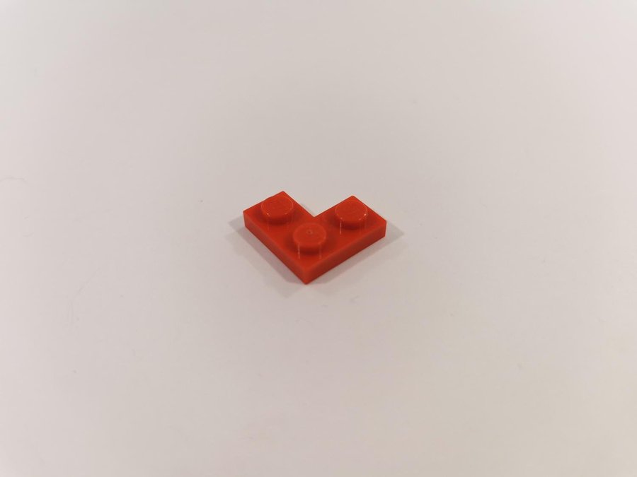 Lego - hörn - corner - plate - 2x2 - part 2420 - röd