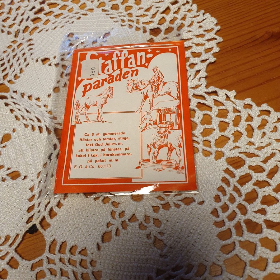 Staffanparaden oöppnad förpackning retro vintage jul gummerade bilder lanthandel