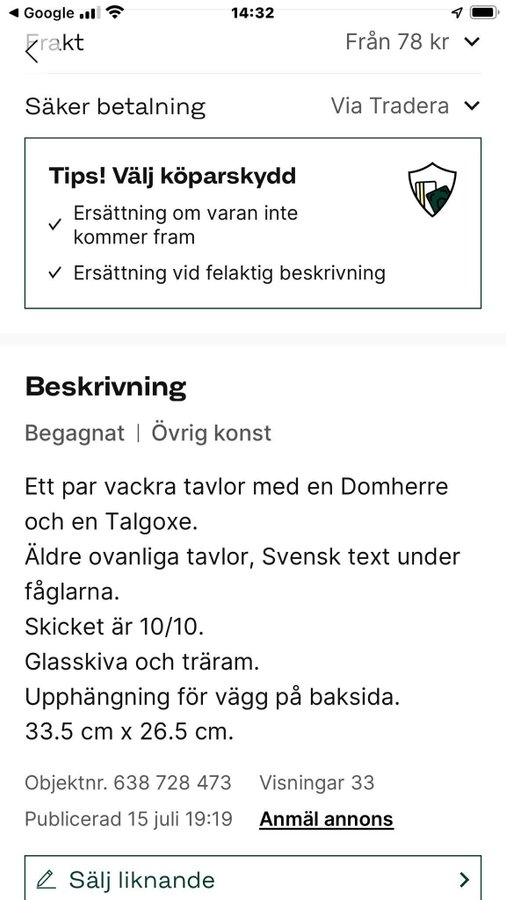 Tavlor med fåglar