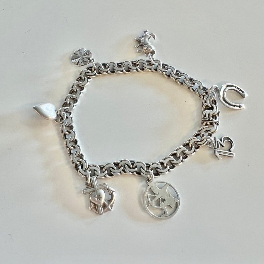 Armband silver berlocker vintage