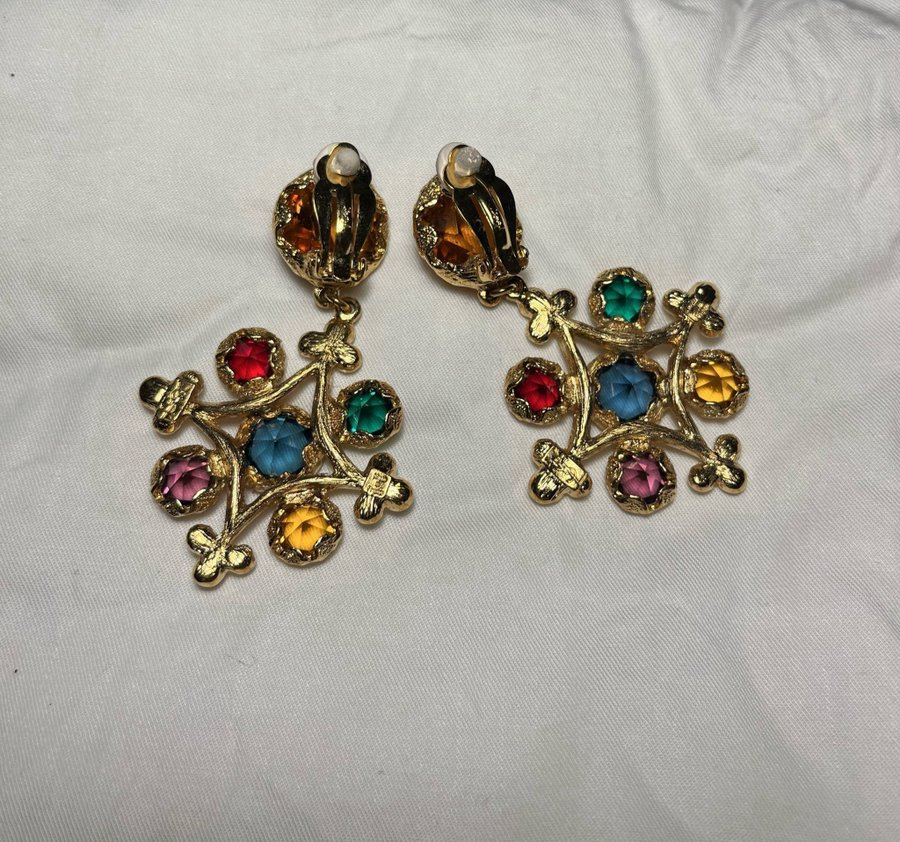 Vintage Ysl earrings multiple color hanger large size