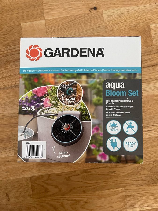 Gardena Aqua Bloom solcellsbevattning Set 13300 Helt nytt