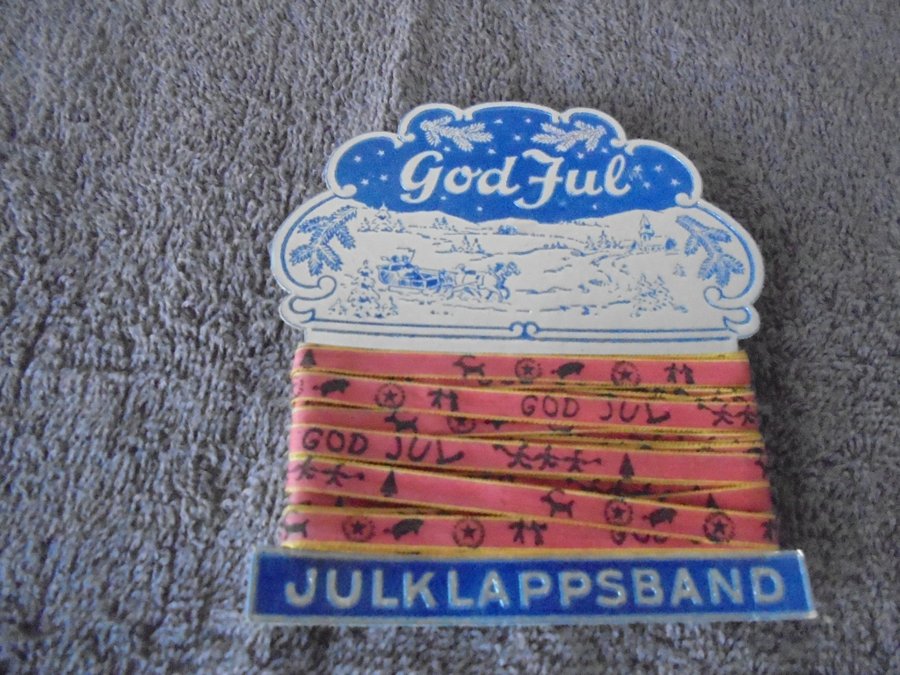 Julklappsband "God Jul" ..Äldre 1930-1950 talet ..