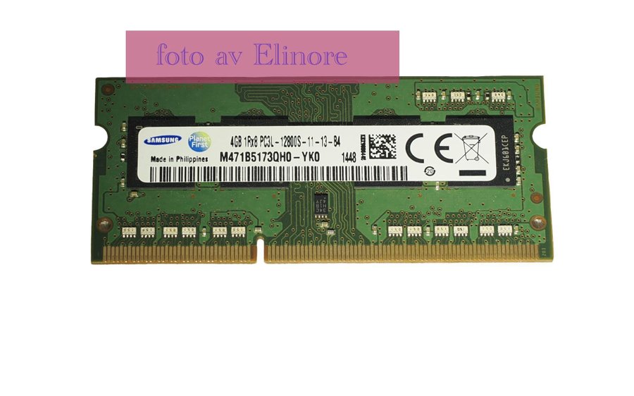 Samsung 4GB 1Rx8 PC3L-12800S-11-13-84 M471B5173QHO-YKO ramminne * ram-minne