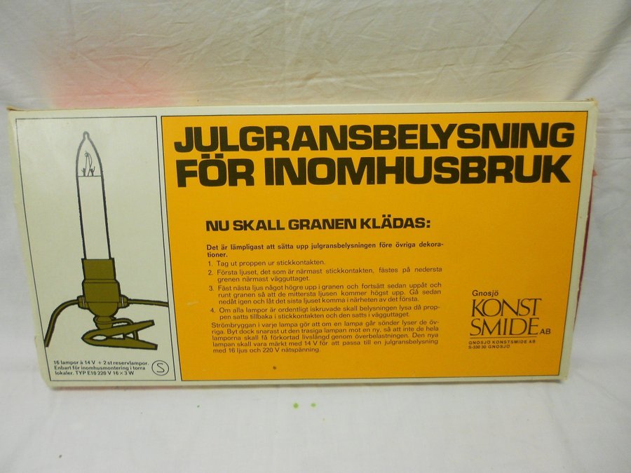 Julgransbelysning, retro, från 1970-talet, Gnosjö Konstsmide.