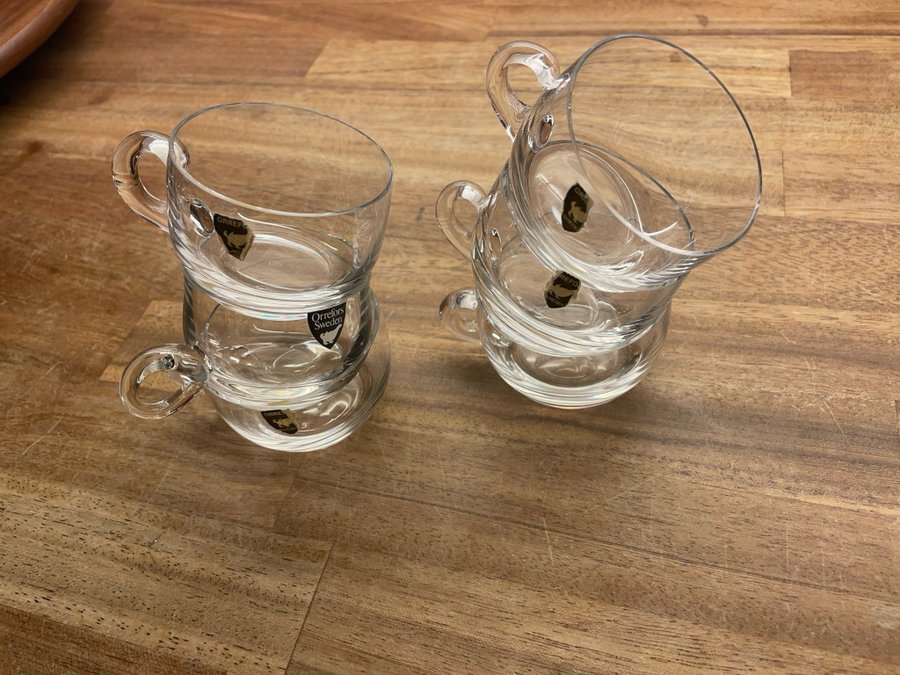 SEX GLÖGG GLAS FRÅN ORREFORS