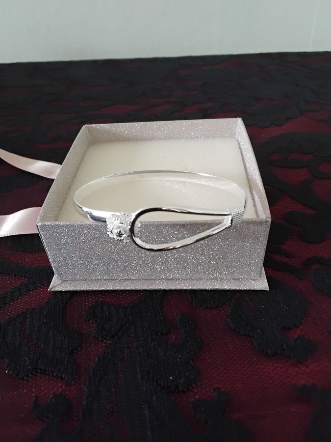 Silverarmband sterling 925 blomma silverpläterat 925 stämplat