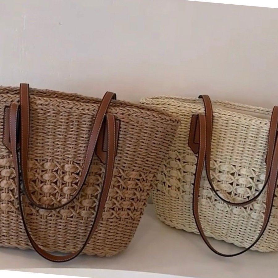 Stråväska boho hippie Korgväska Tote Väska natur strandväska ibiza shopping