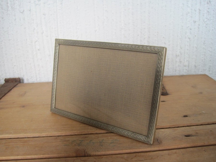 Vintage Fotoram Metallram Med Kupat Glas 15 x 10