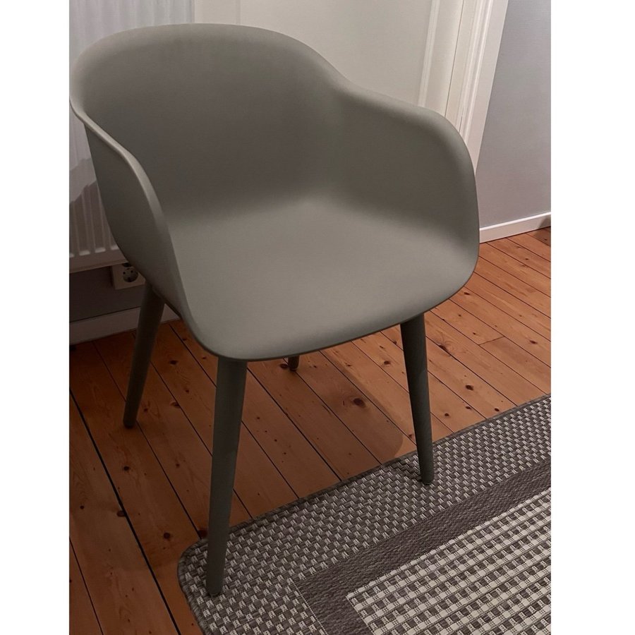 Muuto fiber Wood armchair med träben, sex stolar