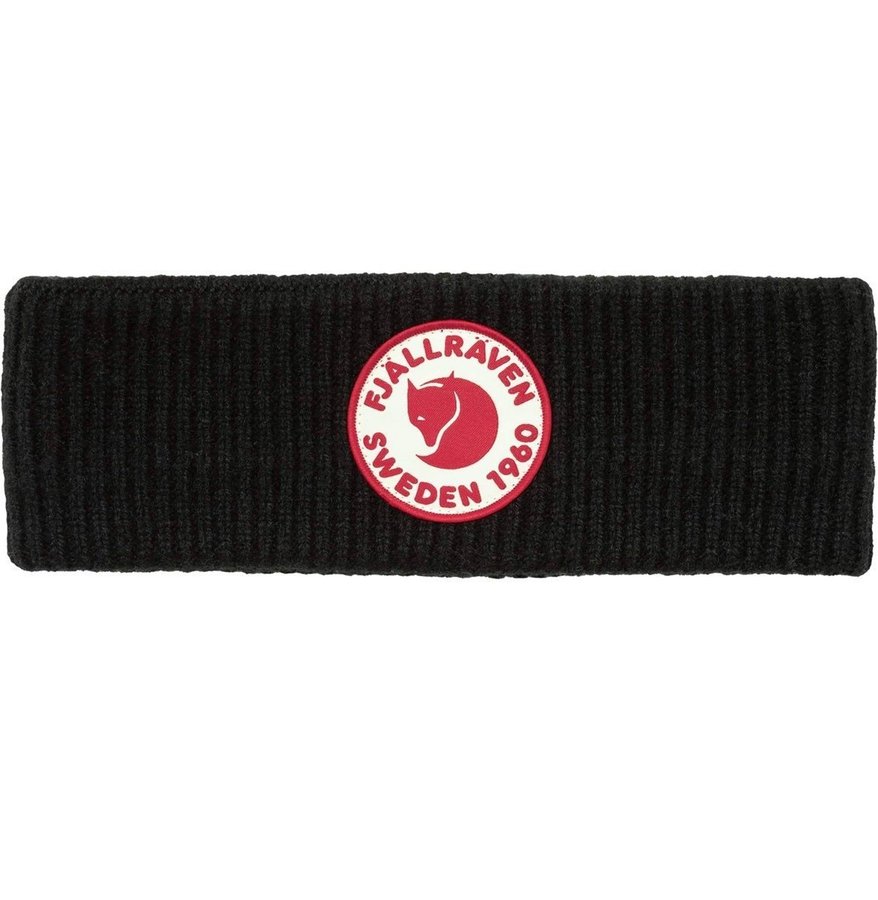 Nytt m lappar Fjällräven svart pannband LOGO HEADBAND Unisex - Pannband