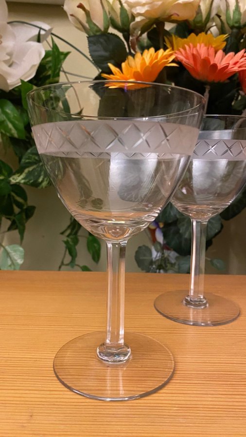 "Ejby" Rödvinglas Champagneglas Holmegaard Jacob E. Bang 1937