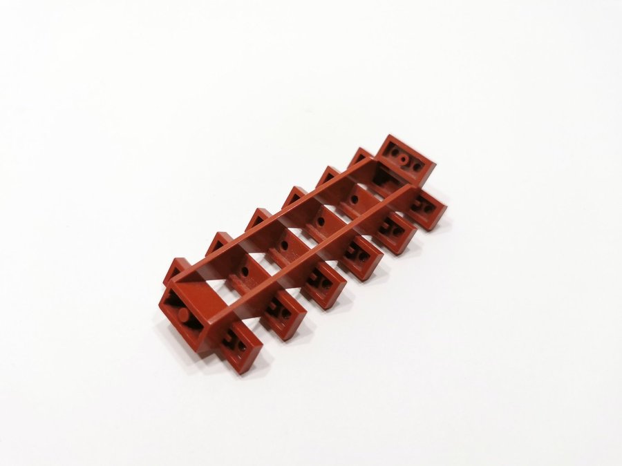 Lego - trappa - 7x4x6 - part 30134 - vinröd (dark red)